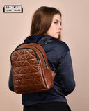 Leather back bag with two zippers