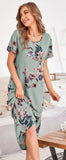 Long floral abaya - with half sleeves