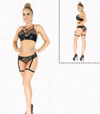 Lingerie made of leather and lycra net