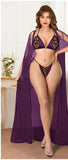 3-piece lingerie consisting of bra and underwear made of Lycra - with a chiffon robe