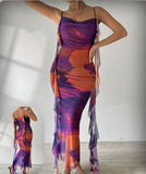 Long dress made of lycra chiffon