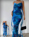 Long dress made of lycra chiffon