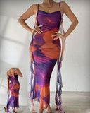 Long dress made of lycra chiffon