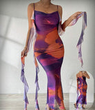 Long dress made of lycra chiffon