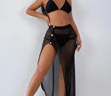 Three-piece lingerie made of Lycra and chiffon