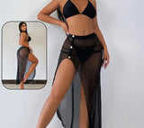 Three-piece lingerie made of Lycra and chiffon