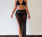 Three-piece lingerie made of Lycra and chiffon