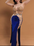 Belly dance suit made of Lycra with shiny beaded embroidery