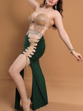 Belly dance suit made of Lycra with shiny beaded embroidery