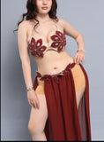 Belly dance suit made of chiffon with shiny beaded embroidery