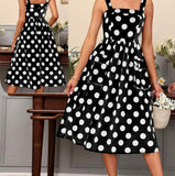 Long dress made of dotted cotton