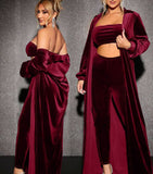 Three-piece pajama made of velvet