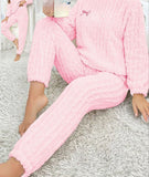 Two-piece pajamas made of ribbed fur