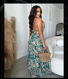Floral cotton dress - open back