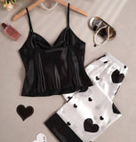Two pieses pajamas made of satin