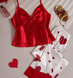 Two pieses pajamas made of satin