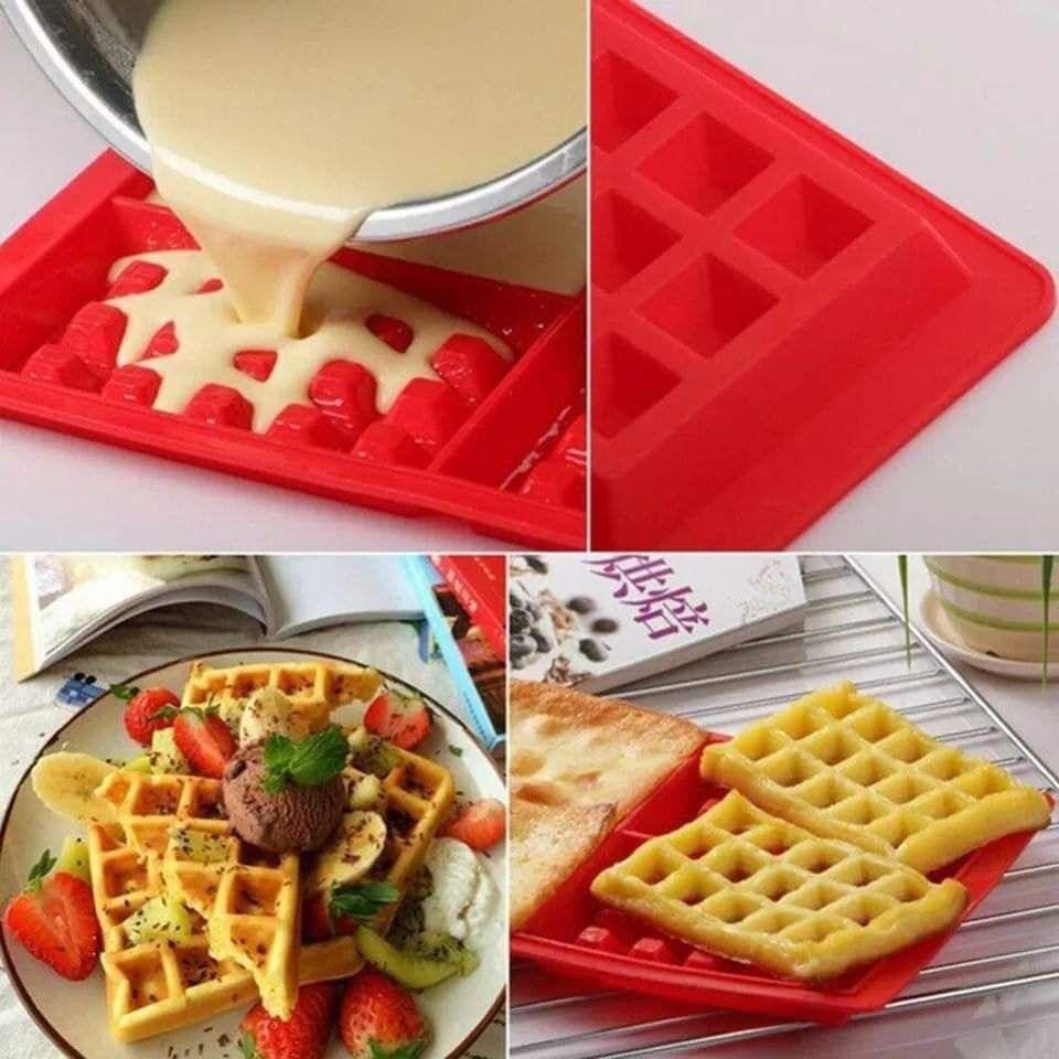 Mold making waffle in the oven
