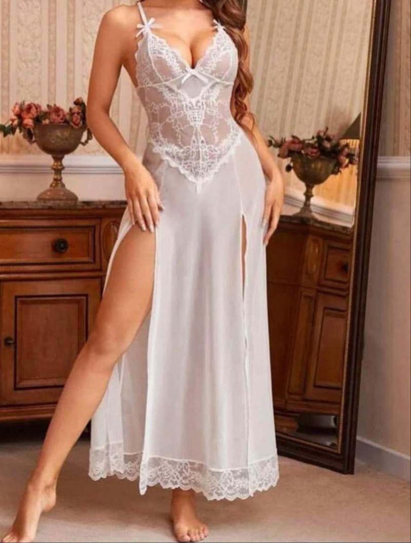 Long chiffon lingerie with joubert - open from both sides