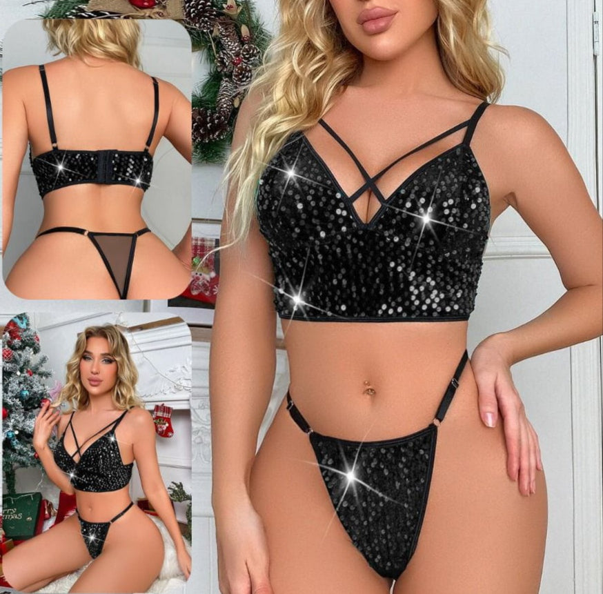 Lycra lingerie - underwear and bra - embroidered with sequins – Jabal Ali