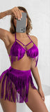 Two-piece leather lingerie - with leather threads