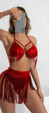 Two-piece leather lingerie - with leather threads