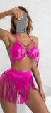 Two-piece leather lingerie - with leather threads