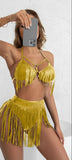 Two-piece leather lingerie - with leather threads