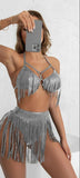 Two-piece leather lingerie - with leather threads