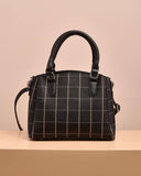 Women's bag with checkered pattern and one zipper